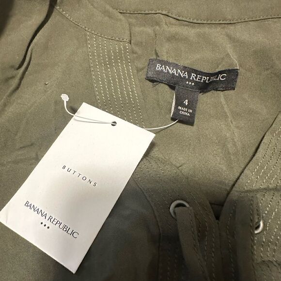 Banana Republic Olive Green Lace Up Mini Dress size 4 NWT - Picture 4 of 6